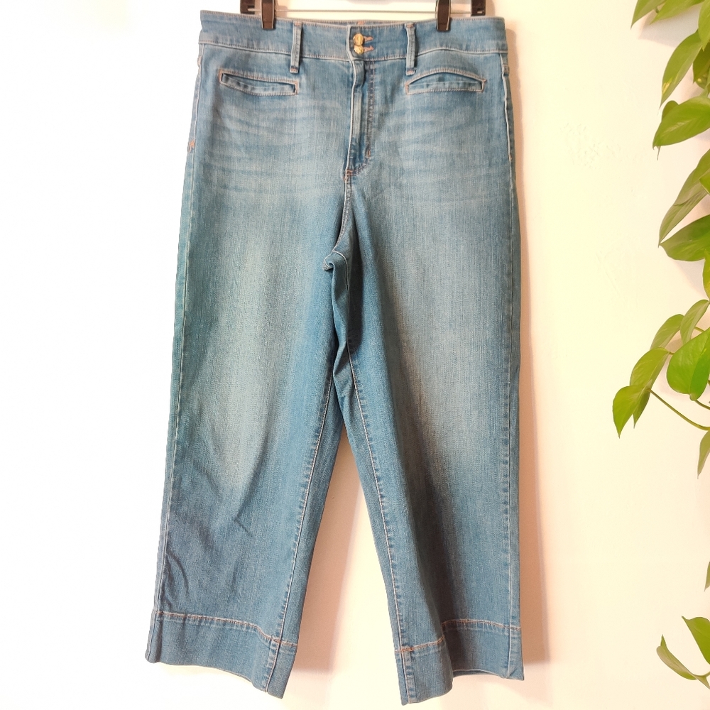 Anne Klein Women’s Blue Buttons High Rise wide leg 14